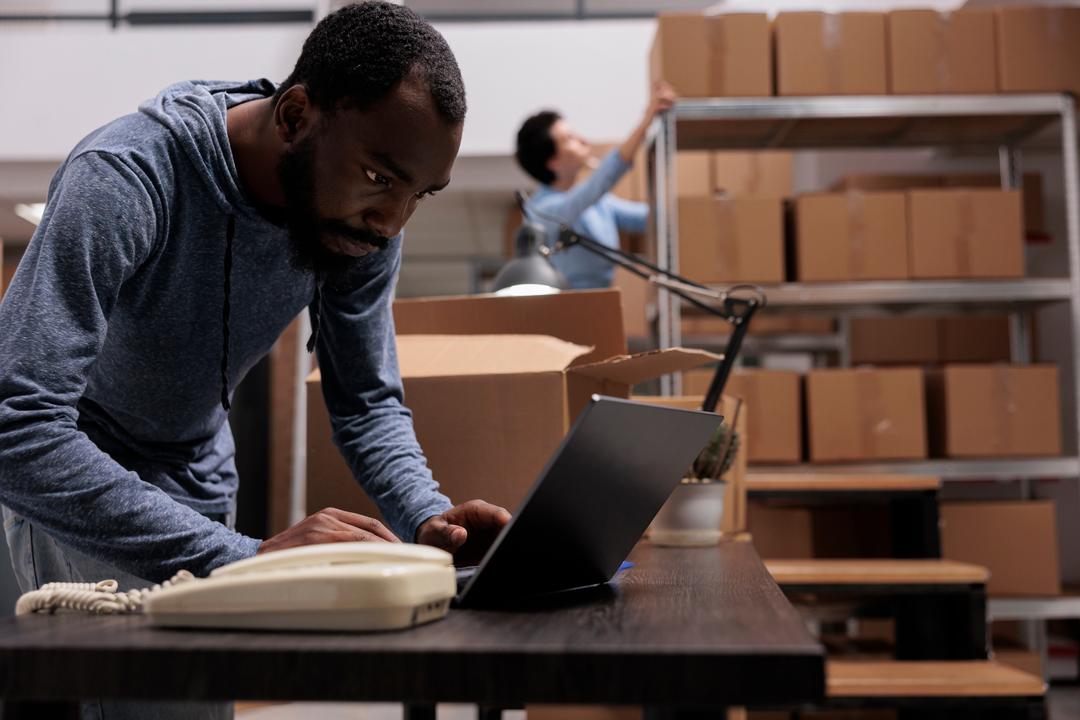 A man working in a warehouse