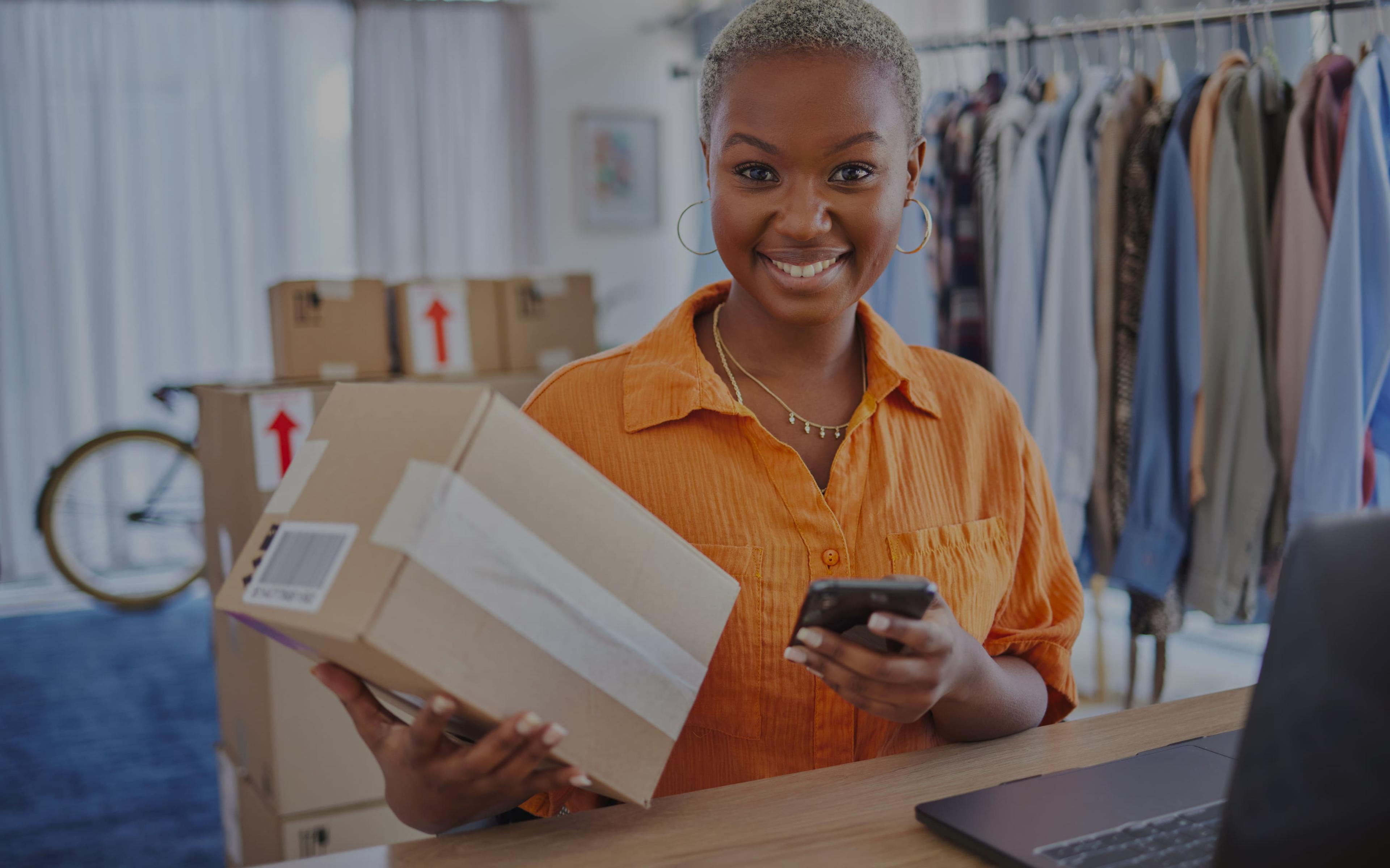 Lady holding packages